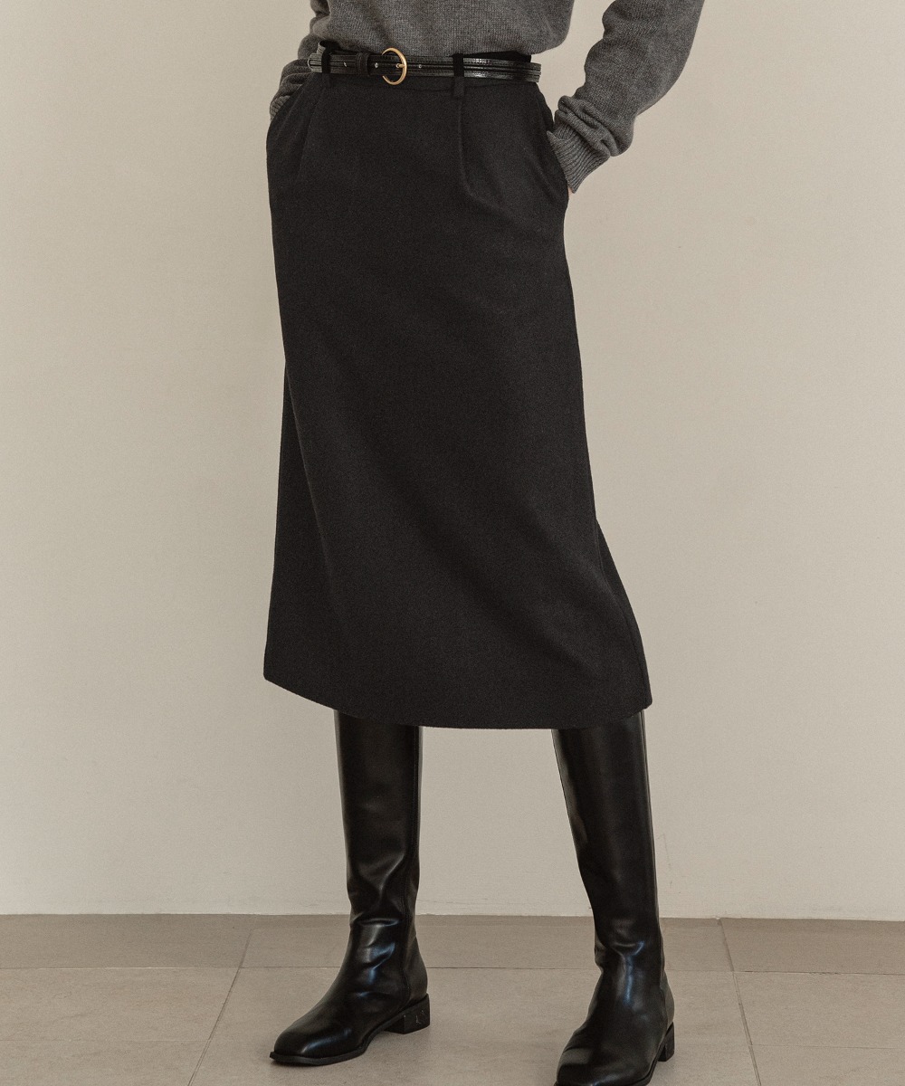 P3132 Rubens wool skirt_Black