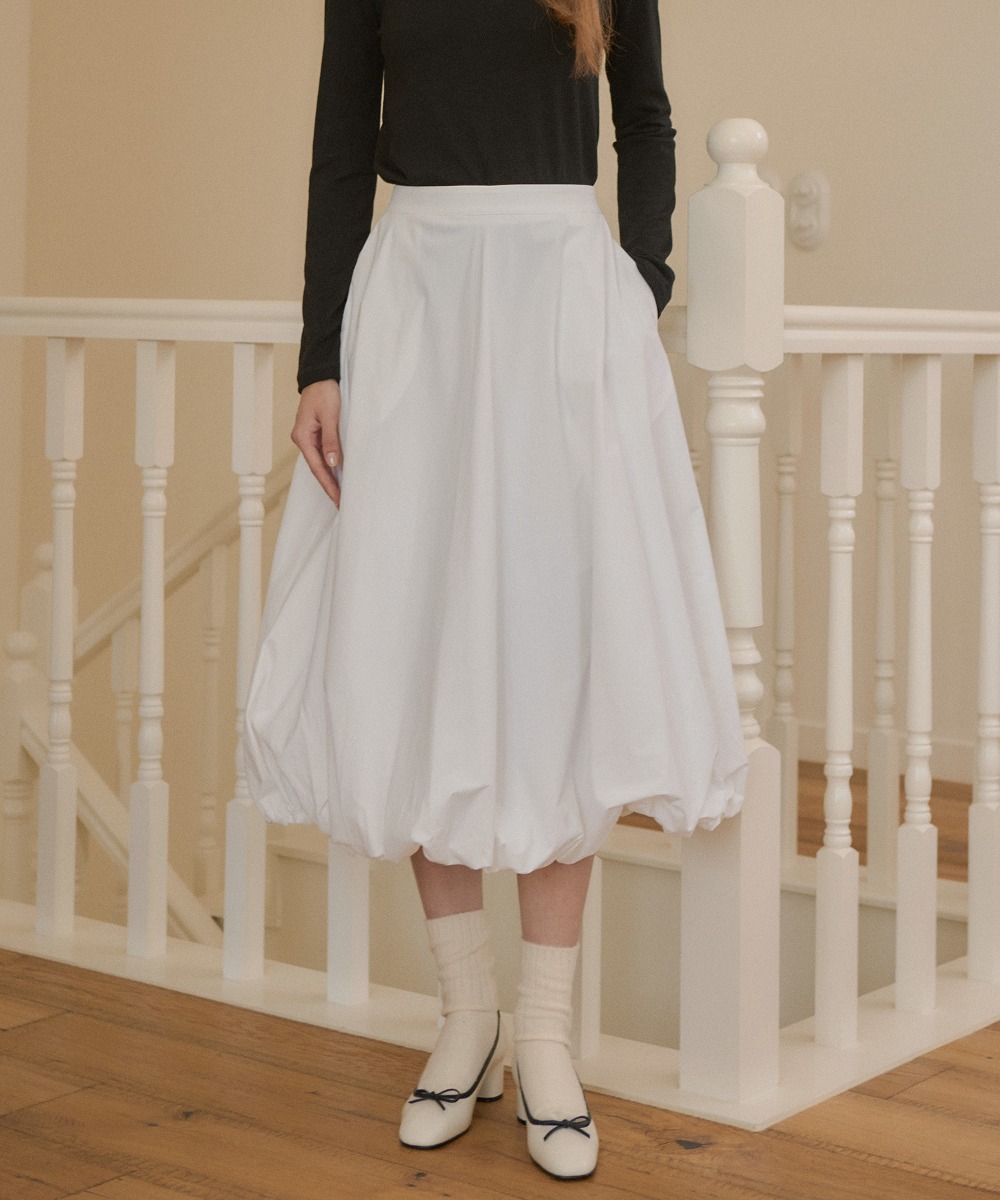 P3164 Romantique silhouette skirt_White