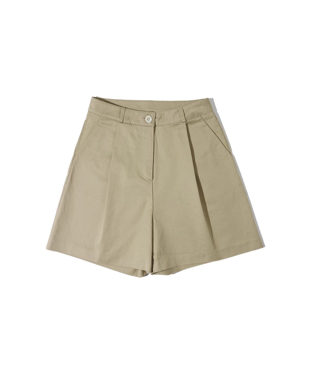 [4/7 예약발송]P3147 Onetuck chino shorts_Beige
