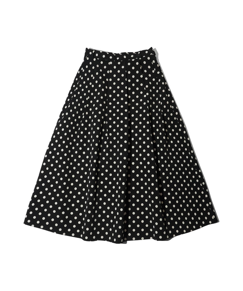 P3157 Marseille dot flared skirt