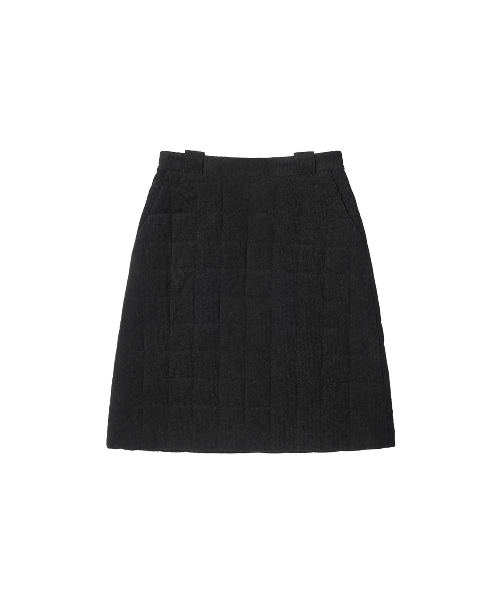 P3168 Square quilting skirt_Black